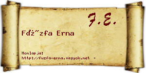 Füzfa Erna névjegykártya
